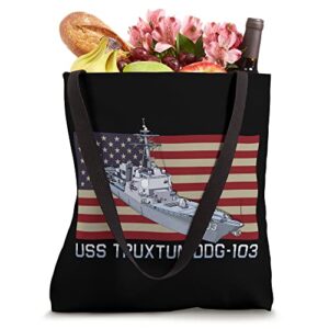 USS Truxtun DDG-103 Ship Diagram American Flag Tote Bag