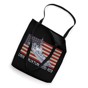 USS Truxtun DDG-103 Ship Diagram American Flag Tote Bag