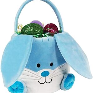 Large Easter Basket for Kids, Giant Easter Basket for Boys Easter Egg Basket Easter Bucket Cute Easter Basket Large Bunny Easter Basket, Blue Easter Basket with Handle, Big Easter Basket Bag