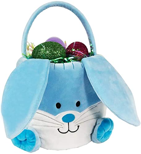 Large Easter Basket for Kids, Giant Easter Basket for Boys Easter Egg Basket Easter Bucket Cute Easter Basket Large Bunny Easter Basket, Blue Easter Basket with Handle, Big Easter Basket Bag