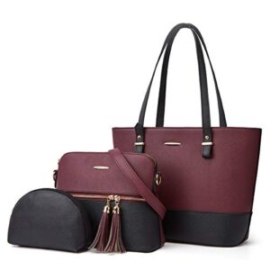 handbags for women fashion 2022, large capacity crossbody handbags 4pcs purse set, hobo bags for ladies soft leather totes for women, designer shoulder bag top handle satchel, wallet mother’s day gift