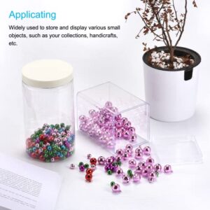 MECCANIXITY Clear Acrylic Plastic Storage Box Square Cube Display Case with Lid, 6.1x6.1x6.1cm Container Box for Small Item, Pack of 4