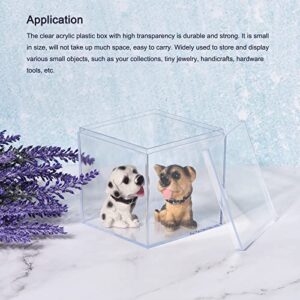 MECCANIXITY Clear Acrylic Plastic Storage Box Square Cube Display Case with Lid, 6.1x6.1x6.1cm Container Box for Small Item, Pack of 4