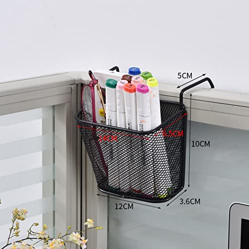 kekafu 2Pcs Office Desktop Storage Organizer Shelf Baskets Iron Wire Desk Sundries Storage Rack Office Cubicles Hanging Basket Shelf Corner Hanging Shelf Iron Basket