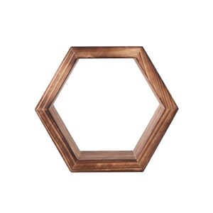 LANYUNBAN Hexagon Shelves Set of 3, Honeycomb Shelf, Wall Mounted Geometric Hexagon Shelves, Boho Wall Décor, Classic Geometric Decoration for Office, Bedroom and Living Room (Torchwood) (Torchwood)