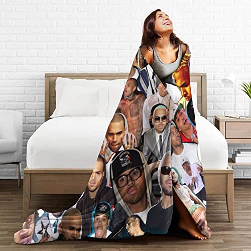 Chris Singer Brown Super Soft Micro Fleece Blanket Home Decoration Warm Flannel Blanket 60"x50"