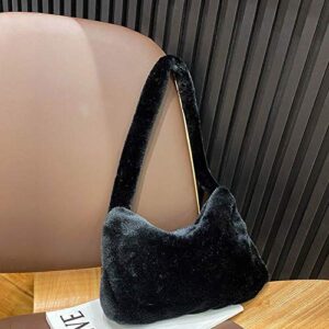 Fluffy Tote Bag Y2K Shoulder Bag Cute Y2K Furry Purse Plush Bag Aesthetic Plush Underarm Bag for Women