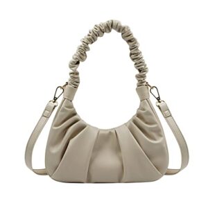 rarityus women vintage hobo handbag fashion pleated purse shoulder bag underarm small tote with shoulder straps
