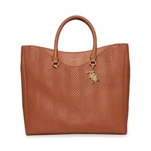 anne klein embossed woven tote, harvest