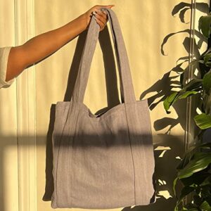 Urbane Luggage Hemp Tote Bag: Padded Shoulder Straps, Lined Tote, Eco-friendly Holiday Gift for Men and Women (Purple)
