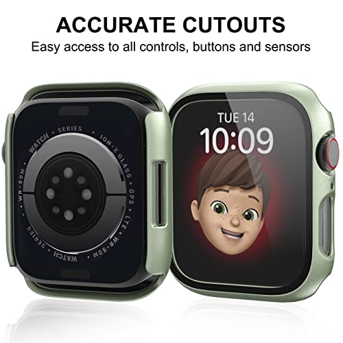 Cuteey 12 Pack Case for Apple Watch Series 3/2/1 38mm Tempered Glass Screen Protector, All Round Full Hard PC Cover Bumper for iWatch 38mm Accessories