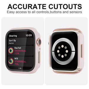 Cuteey 12 Pack Case for Apple Watch Series 3/2/1 38mm Tempered Glass Screen Protector, All Round Full Hard PC Cover Bumper for iWatch 38mm Accessories