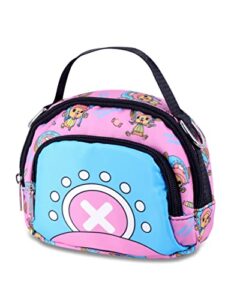 roffatide anime one piece crossbody bag tony tony chopper small shoulder bag sling bag girls pink crossbody purse wallet handbag