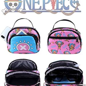 Roffatide Anime One Piece Crossbody Bag Tony Tony Chopper Small Shoulder Bag Sling Bag Girls Pink Crossbody Purse Wallet Handbag