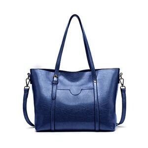 wioleta work purses for women leather tote bag for women portland leather handbags large handbags for women large leather tote bag (blue)