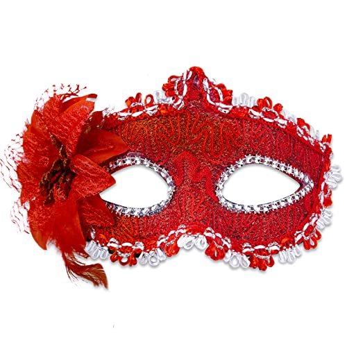 Boobeen Halloween Lace Mask, Masquerade Venetian Mask Lace Eye Mask, Half Face Masquerade Mask for Carnival Ball Dress Party