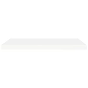 Floating Wall Shelves 4 pcs,Wall Shelf for Bedroom,Display Shelf,Bookshelf,Bathroom Shelves,Invisible Mounting System,for Bedroom/Living Room/Kitchen/Office/Bathroom,White MDF