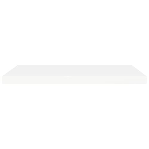 Floating Wall Shelves 4 pcs,Wall Shelf for Bedroom,Display Shelf,Bookshelf,Bathroom Shelves,Invisible Mounting System,for Bedroom/Living Room/Kitchen/Office/Bathroom,White MDF