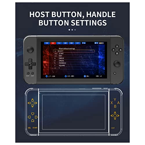 JoySeed X70 Handheld Arcade Game Console with 1 Pair 2.4G Wireless Gamepad, Open Source Gaming Console with 3000 Games, 32G 7-inch IPS Retro Portable Gameplayer - Black