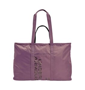 under armour women’s ua favorite metallic 2.0 tote bag (ash plum/gold 554)