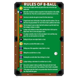 sanavie 8 ball billiard rules 8 ball billiards pool table room decoration metal tin sign wall sign home bedroom coffee shop sign vintage plaque kitchen home wall decor 8×12 inch