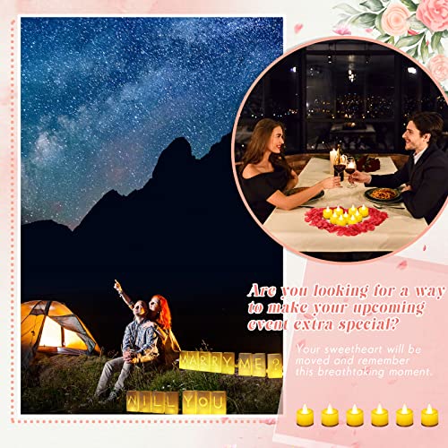 2230 Pcs Wedding Proposal Decorations Will You Marry Me Lighted Letters Sign Red Artificial Rose Petal Luminary Paper Bags Flameless LED Candle Tealight for Romantic Night Valentine's Day