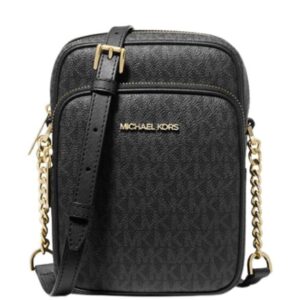 MICHAEL KORS Jet Set Travel Medium Logo Crossbody Bag (Black)