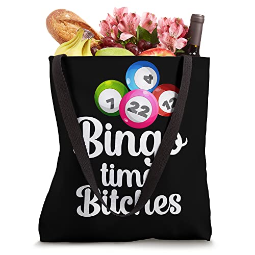 Bingo Time Bitches Funny Bingo Player Mom Grandma Women Tote Bag