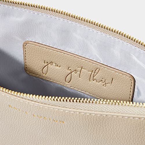 KATIE LOXTON You Got This Womens Large Vegan Leather Baby Pouch Organizer in Taupe