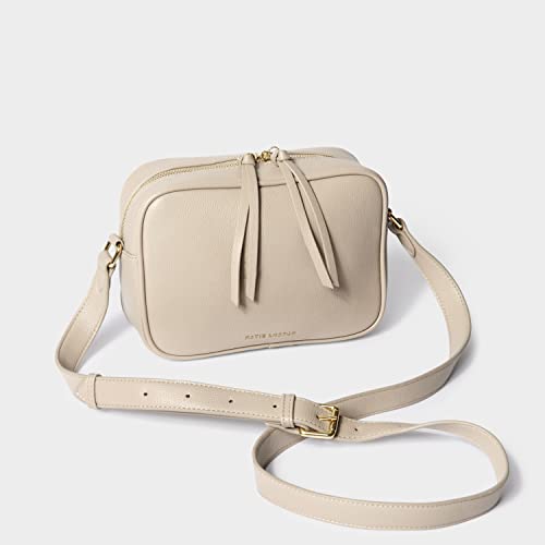 KATIE LOXTON Isla Womens Small Vegan Leather Adjustable Strap Convertible Crossbody Clutch Handbag Purse Taupe