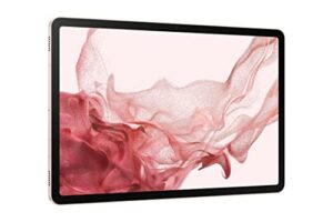 samsung galaxy tab s8 11” 128gb wifi 6e android tablet w/ large lcd screen, long lasting battery, s pen included, ultra wide camera, us version, pink gold