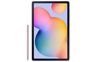 samsung galaxy tab s6 lite 10.4” 128gb android tablet w/ long lasting battery, s pen included, slim metal design, akg dual speakers, us version, chiffon rose