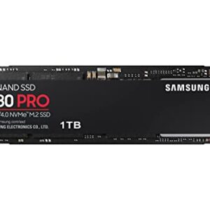 SAMSUNG 980 PRO SSD 1TB PCIe 4.0 NVMe Gen 4 Gaming M.2 Internal Solid State Drive Memory Card, Maximum Speed, Thermal Control, MZ-V8P1T0B