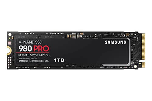 SAMSUNG 980 PRO SSD 1TB PCIe 4.0 NVMe Gen 4 Gaming M.2 Internal Solid State Drive Memory Card, Maximum Speed, Thermal Control, MZ-V8P1T0B