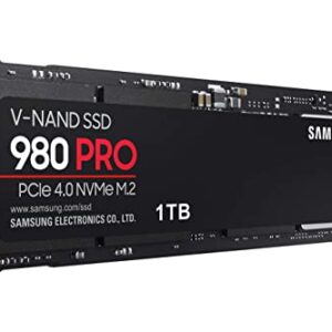 SAMSUNG 980 PRO SSD 1TB PCIe 4.0 NVMe Gen 4 Gaming M.2 Internal Solid State Drive Memory Card, Maximum Speed, Thermal Control, MZ-V8P1T0B