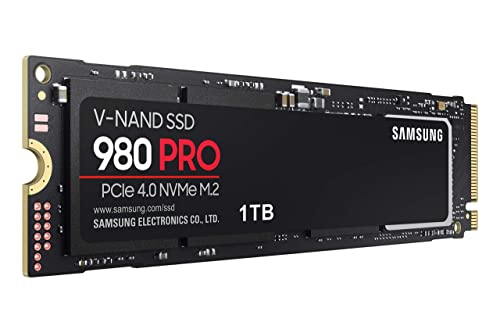 SAMSUNG 980 PRO SSD 1TB PCIe 4.0 NVMe Gen 4 Gaming M.2 Internal Solid State Drive Memory Card, Maximum Speed, Thermal Control, MZ-V8P1T0B