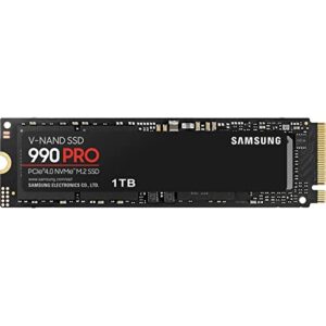 samsung 990 pro ssd 1tb pcie 4.0 m.2 internal solid state drive, fastest speed for gaming, heat control, direct storage and memory expansion for video editing, heavy graphics, mz-v9p1t0b/am