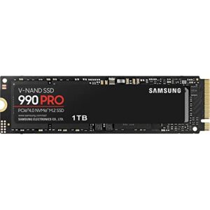 SAMSUNG 990 PRO SSD 1TB PCIe 4.0 M.2 Internal Solid State Drive, Fastest Speed for Gaming, Heat Control, Direct Storage and Memory Expansion for Video Editing, Heavy Graphics, MZ-V9P1T0B/AM