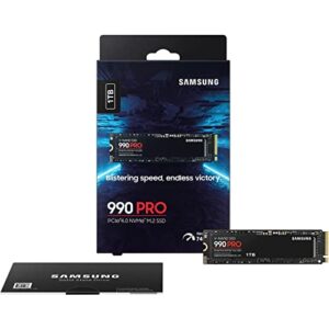 SAMSUNG 990 PRO SSD 1TB PCIe 4.0 M.2 Internal Solid State Drive, Fastest Speed for Gaming, Heat Control, Direct Storage and Memory Expansion for Video Editing, Heavy Graphics, MZ-V9P1T0B/AM