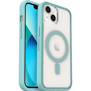 otterbox clear case with colorful grip edge for iphone 13 (only) – discovery (clear/light blue)
