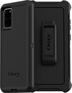 otterbox defender case for galaxy s20+, shockproof, drop proof, ultra-rugged, protective case, 4x tested to military standard, black, no retail packaging