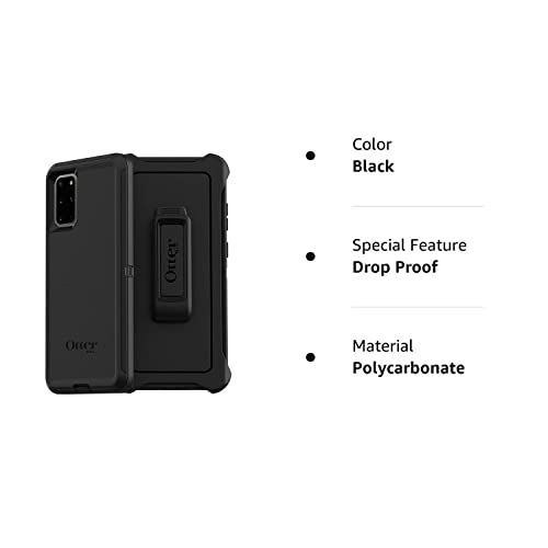 OtterBox Defender Case for Galaxy S20+, Shockproof, Drop Proof, Ultra-Rugged, Protective Case, 4X Tested to Military Standard, Black, No Retail Packaging