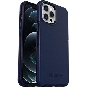 otterbox symmetry series+ case with magsafe for iphone 12 pro max (only) retail packaging – navy captain blue