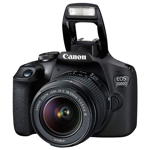 Canon Cameras EOS 2000D / Rebel T7 Digital SLR Camera Body w/Canon EF-S 18-55mm f/3.5-5.6 Lens 3 Lens DSLR Kit Bundled with Complete Accessory Bundle+ 64GB+ Flash+ More - International Model (Renewed)