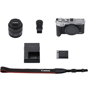 Canon EOS M6 Mark II Mirrorless Digital Compact Camera + EF-M 15-45mm F/3.5-6.3 is STM + EVF Kit, Silver