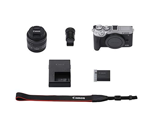 Canon EOS M6 Mark II Mirrorless Digital Compact Camera + EF-M 15-45mm F/3.5-6.3 is STM + EVF Kit, Silver