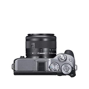 Canon EOS M6 Mark II Mirrorless Digital Compact Camera + EF-M 15-45mm F/3.5-6.3 is STM + EVF Kit, Silver