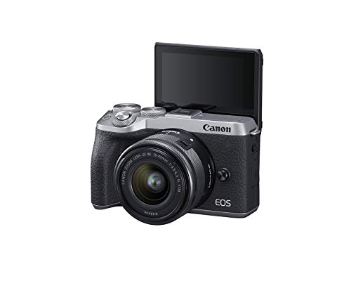 Canon EOS M6 Mark II Mirrorless Digital Compact Camera + EF-M 15-45mm F/3.5-6.3 is STM + EVF Kit, Silver