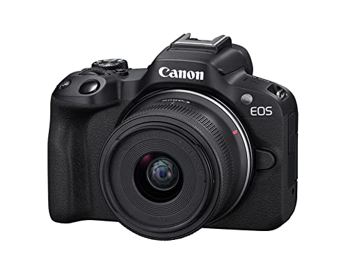 Canon EOS R50 Mirrorless Vlogging Camera (Black) w/RF-S18-45mm F4.5-6.3 is STM & RF-S55-210mm F5-7.1 is STM Lenses, 24.2 MP, 4K Video, Subject Detection & Tracking, Compact, Smartphone Connection