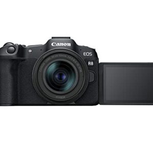 Canon EOS R8 Full-Frame Mirrorless Camera w/RF24-50mm F4.5-6.3 is STM Lens, 24.2 MP, 4K Video, DIGIC X Image Processor, Subject Detection & Tracking, Compact, Smartphone Connection, Content Creator